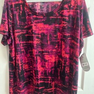 Vibrant Pink and Black Women's Top
